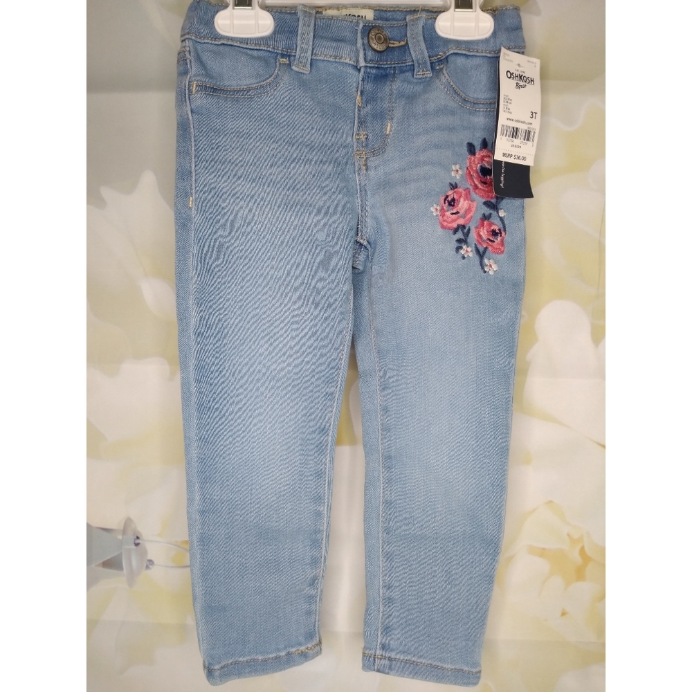 NWT OshKosh BGosh Floral Applique Jeggings - Picture 2 of 6